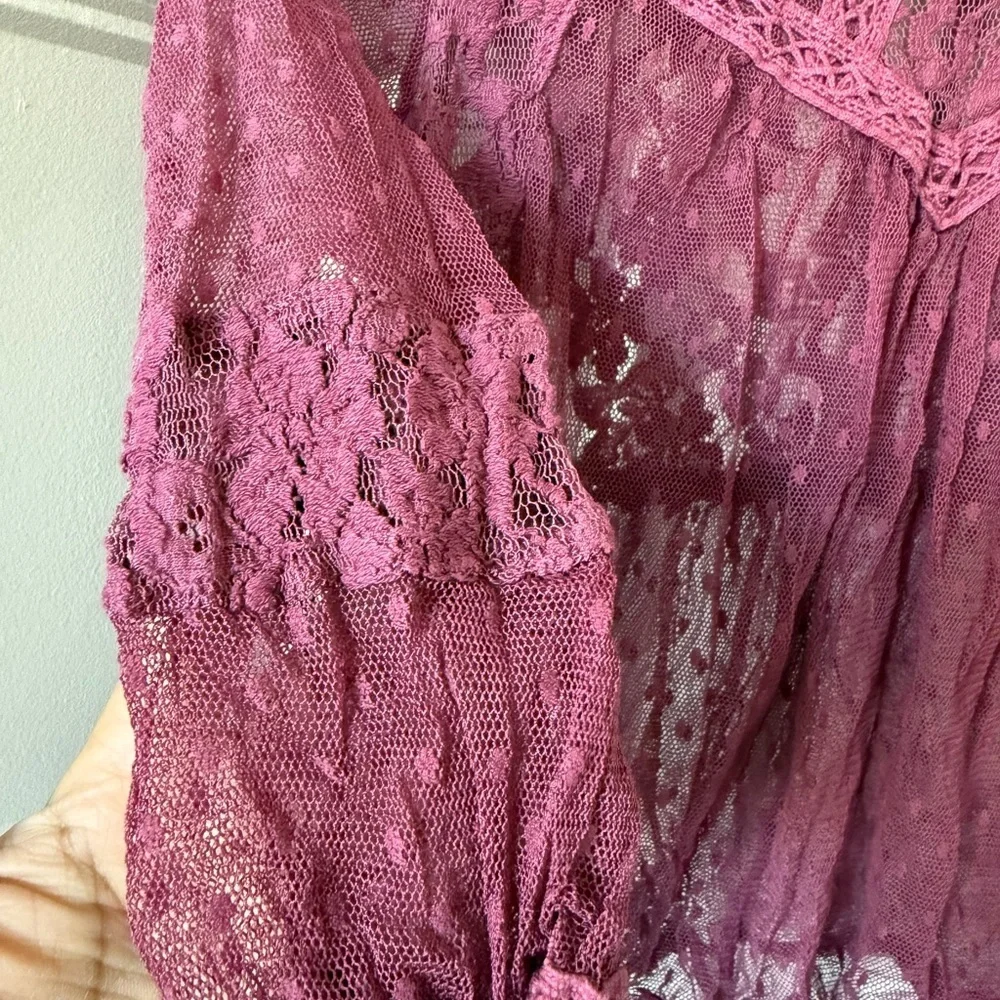 Free People Sheer Lace Blouse size XS